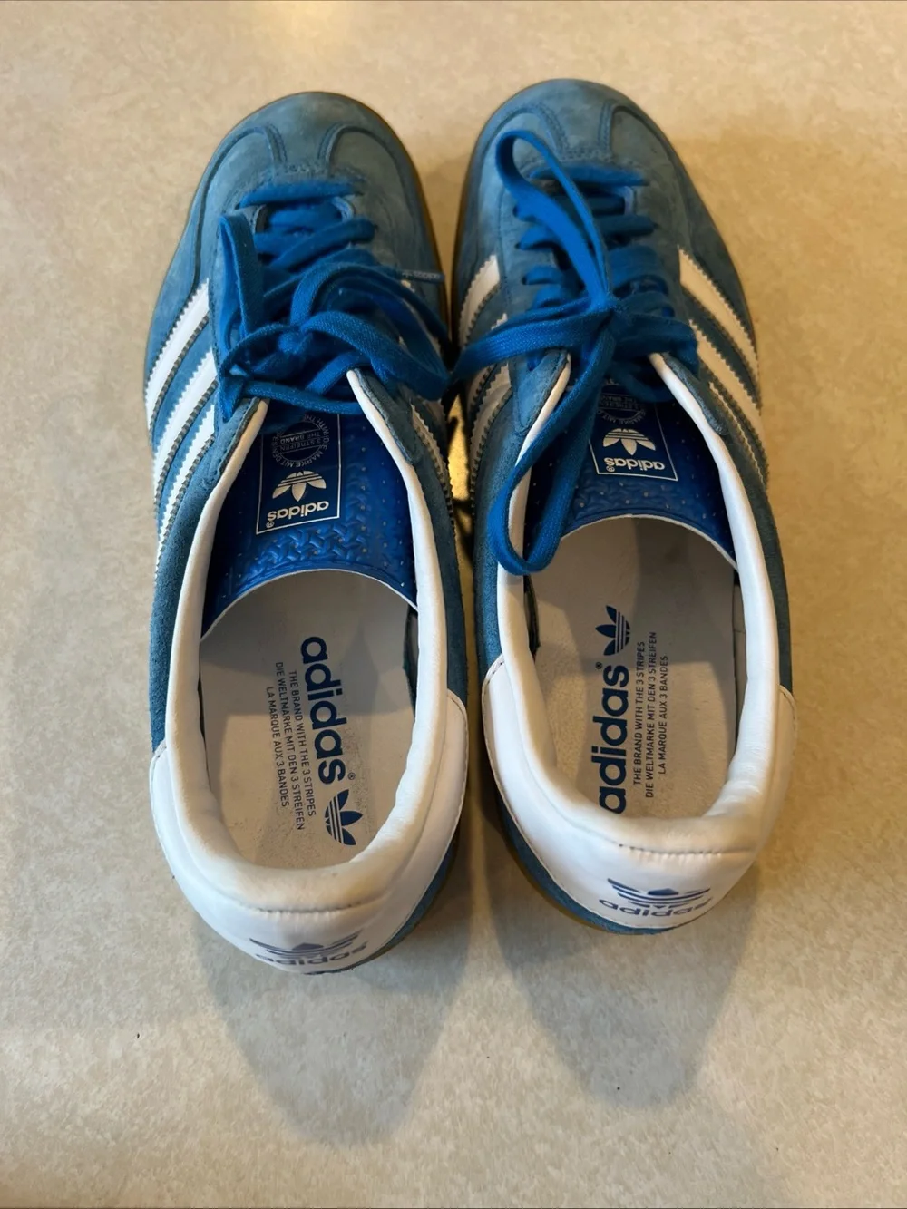 Adidas Gazelle Indoor Blue Bird Cloud White, Size 10.5 Used